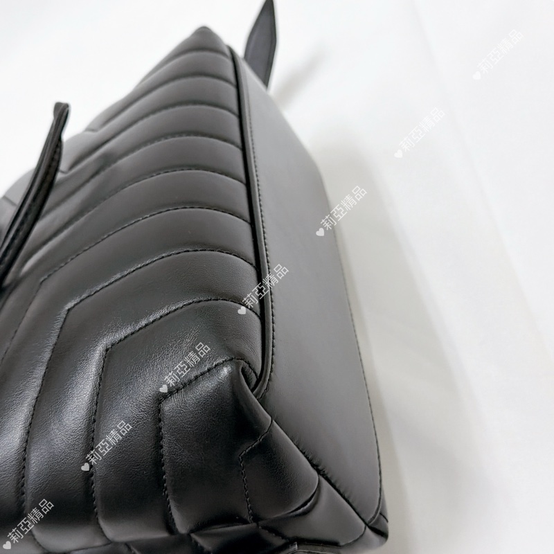 莉亞精品♡ Ysl Loulou 黑銀後背包 二手美包-10