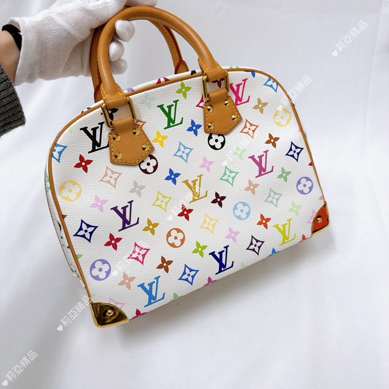 莉亞精品♡LV 白三彩手提包 二手美包-3