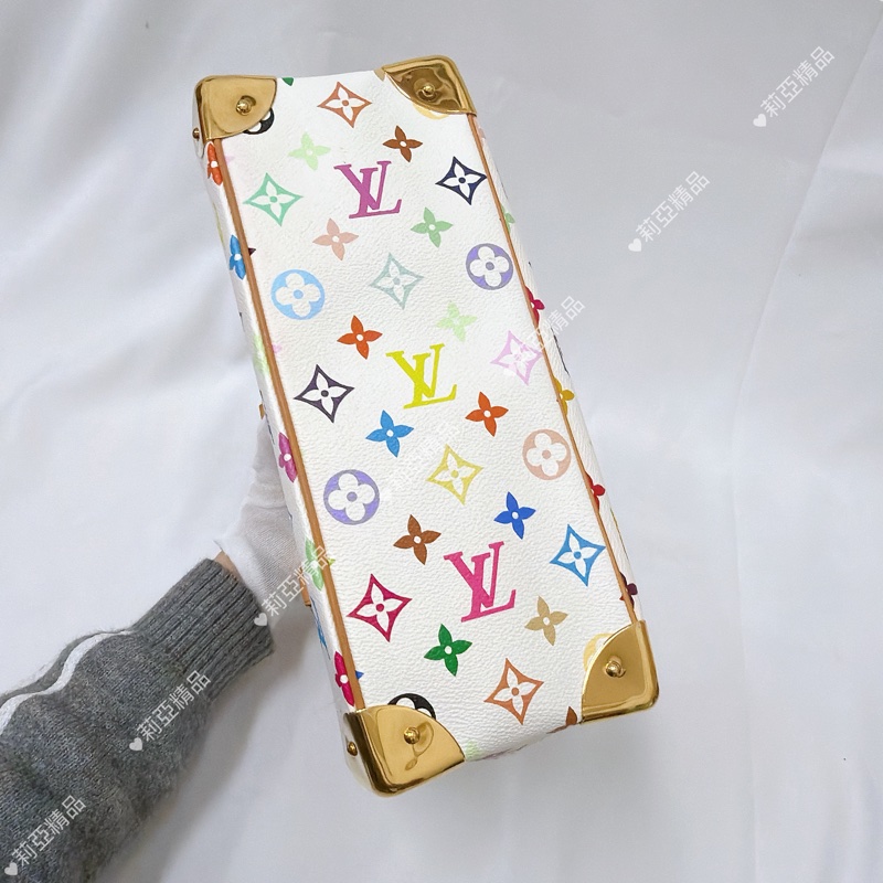 莉亞精品♡LV 白三彩手提包 二手美包-5
