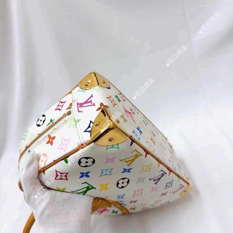 莉亞精品♡LV 白三彩手提包 二手美包-8