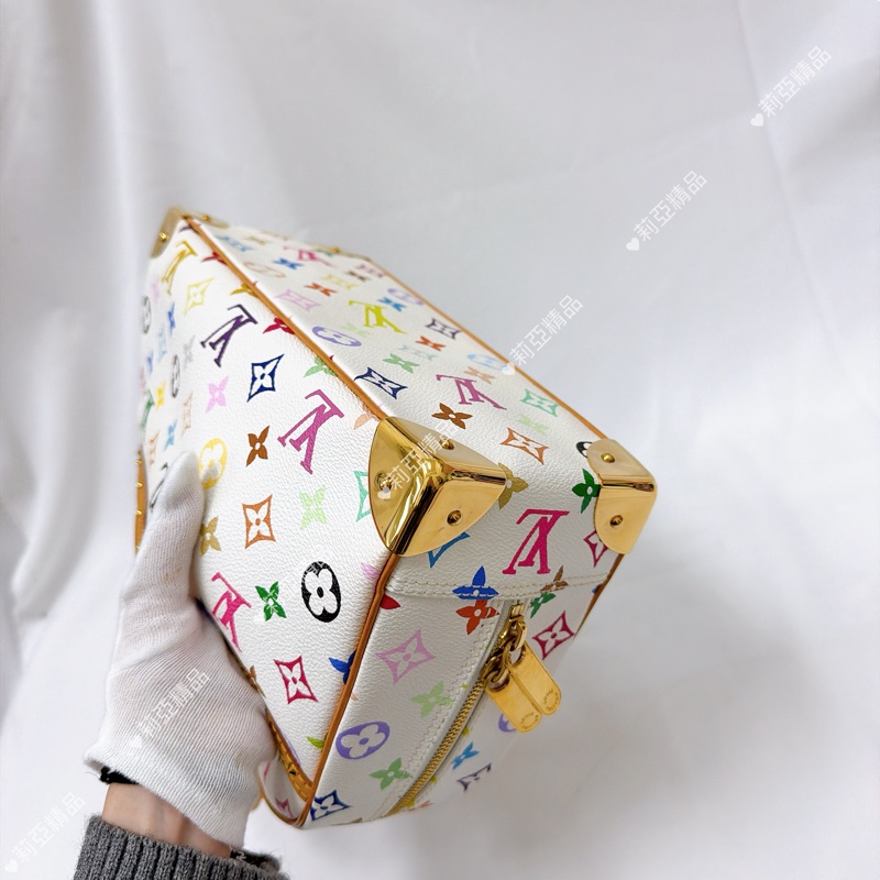 莉亞精品♡LV 白三彩手提包 二手美包-9