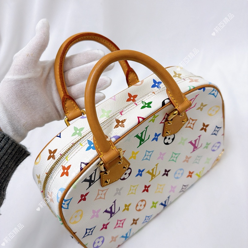 莉亞精品♡LV 白三彩手提包 二手美包-12