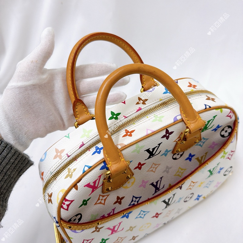 莉亞精品♡LV 白三彩手提包 二手美包-13