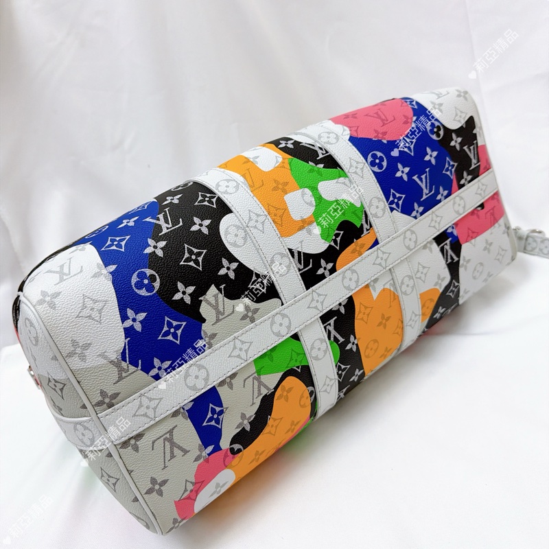 莉亞精品♡ LV 白花眼睛系列旅行袋 45cm 近新美包-5