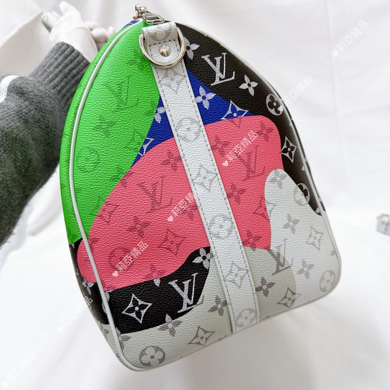 莉亞精品♡ LV 白花眼睛系列旅行袋 45cm 近新美包-6