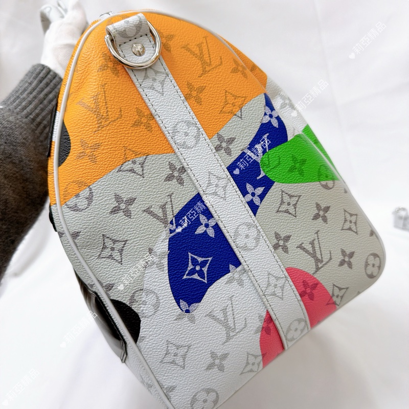 莉亞精品♡ LV 白花眼睛系列旅行袋 45cm 近新美包-7