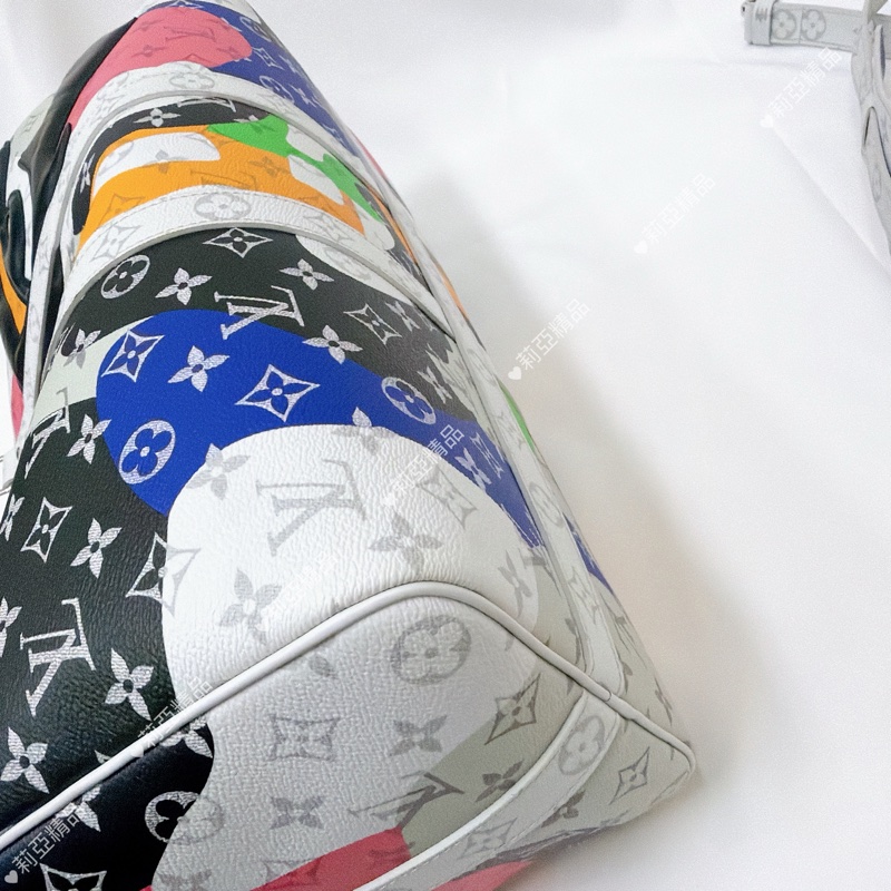 莉亞精品♡ LV 白花眼睛系列旅行袋 45cm 近新美包-12