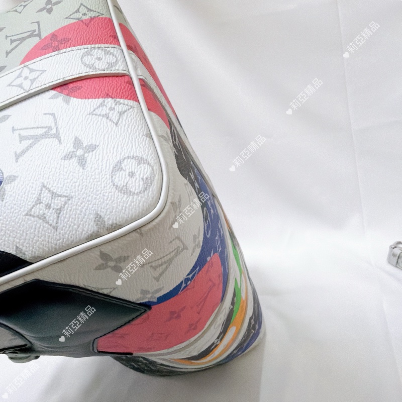 莉亞精品♡ LV 白花眼睛系列旅行袋 45cm 近新美包-13