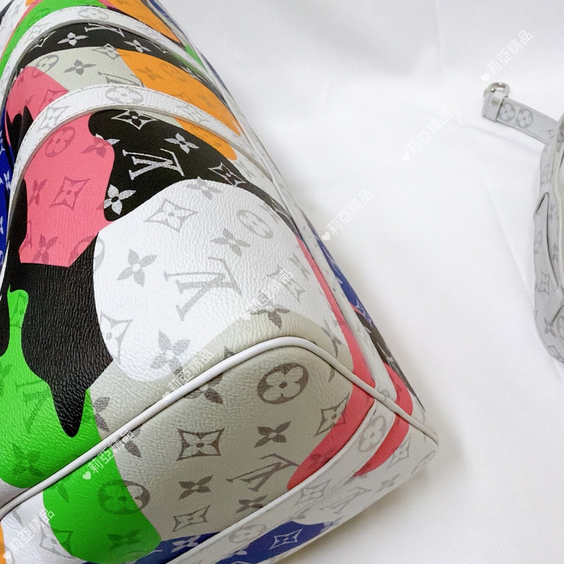 莉亞精品♡ LV 白花眼睛系列旅行袋 45cm 近新美包-14