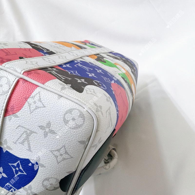 莉亞精品♡ LV 白花眼睛系列旅行袋 45cm 近新美包-17