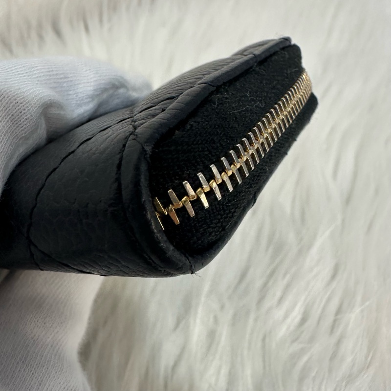 Chanel A69271 黑荔枝皮金釦拉鍊卡包 零錢包-16