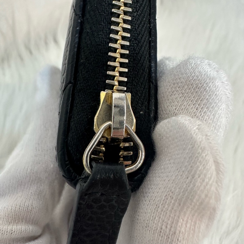 Chanel A69271 黑荔枝皮金釦拉鍊卡包 零錢包-17