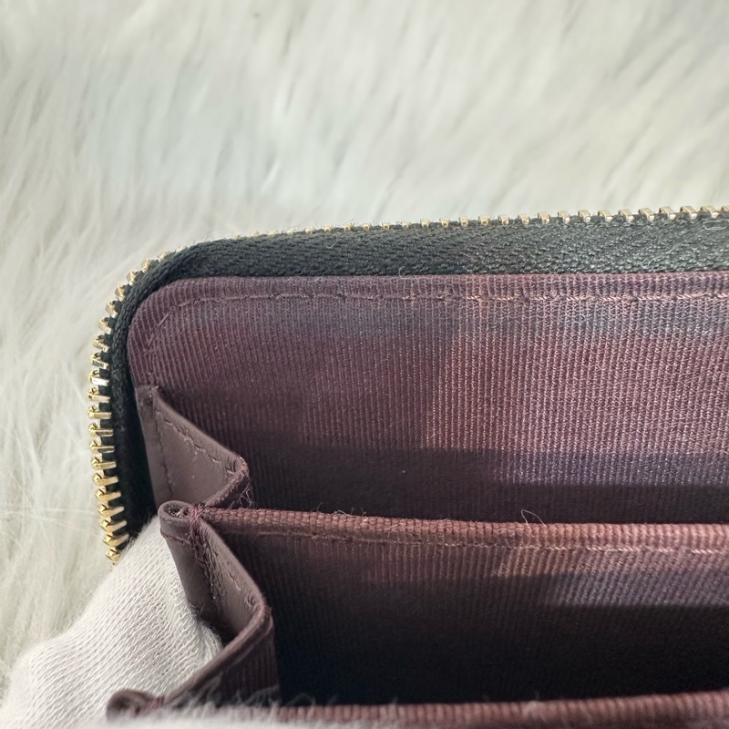 Chanel A69271 黑荔枝皮金釦拉鍊卡包 零錢包-25