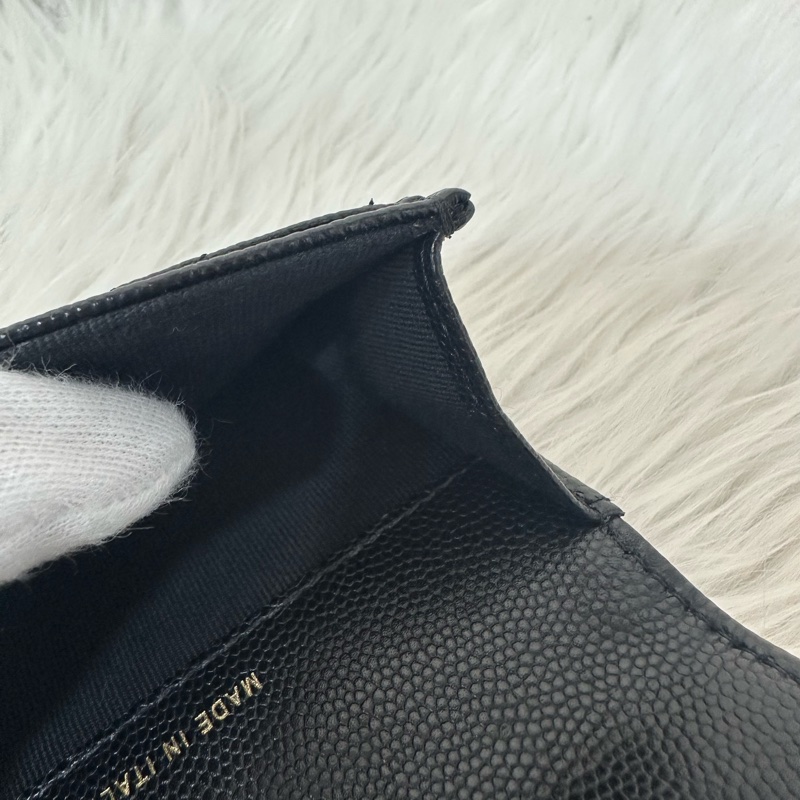 Chanel AP4178 黑荔枝皮水鑽銀雙C卡包 零錢包-22