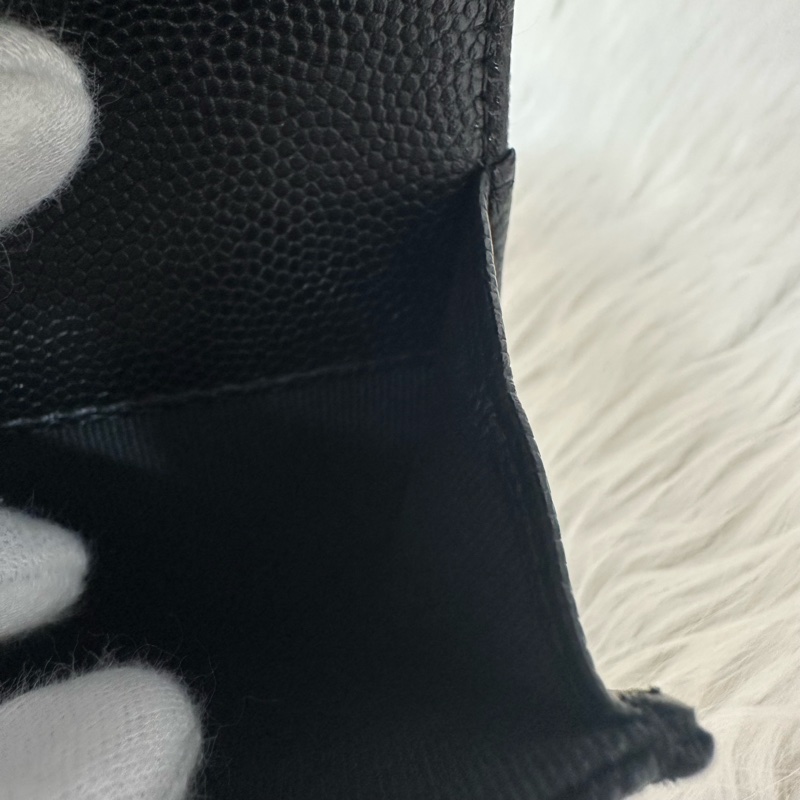 Chanel AP4178 黑荔枝皮水鑽銀雙C卡包 零錢包-23