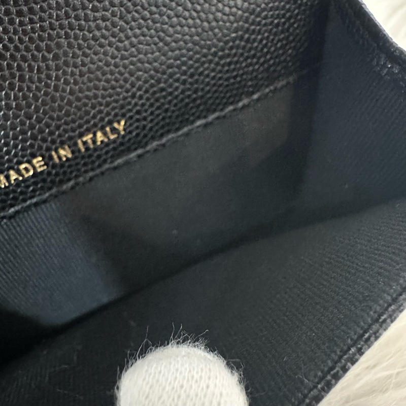 Chanel AP4178 黑荔枝皮水鑽銀雙C卡包 零錢包-24