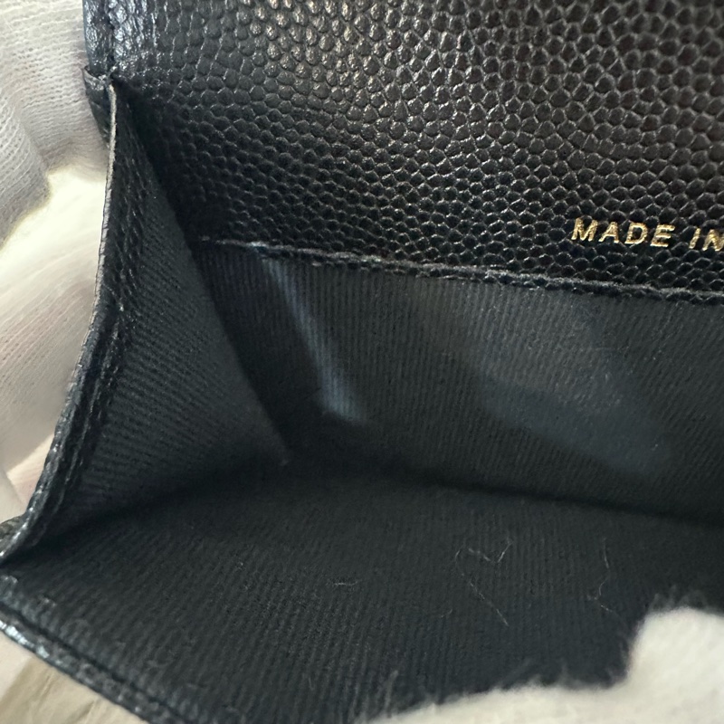 Chanel AP4178 黑荔枝皮水鑽銀雙C卡包 零錢包-25