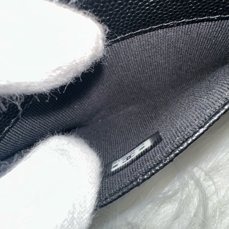 Chanel AP4178 黑荔枝皮水鑽銀雙C卡包 零錢包-27