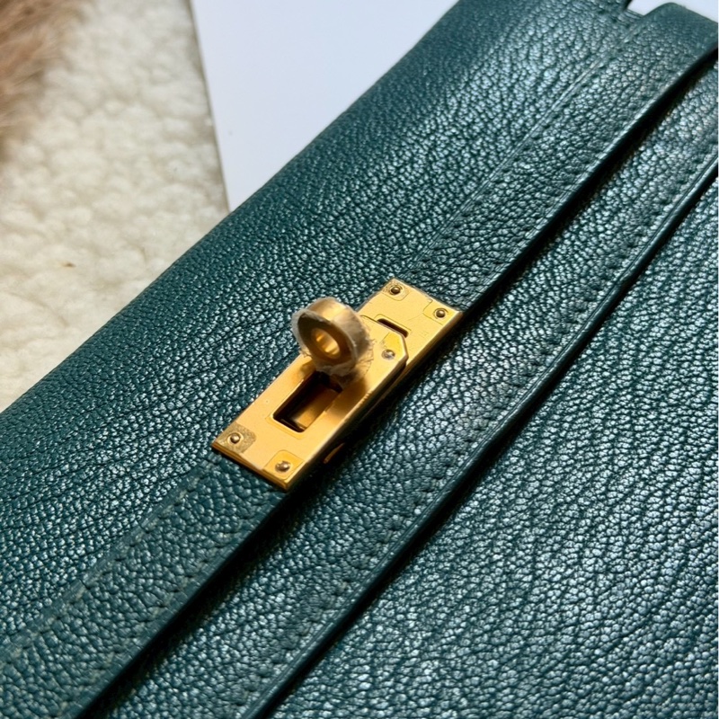 Hermes kelly 長夾 孔雀綠-2