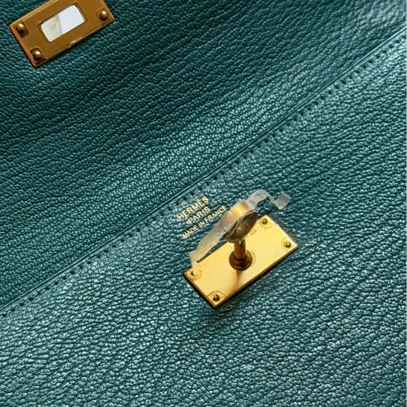 Hermes kelly 長夾 孔雀綠-6