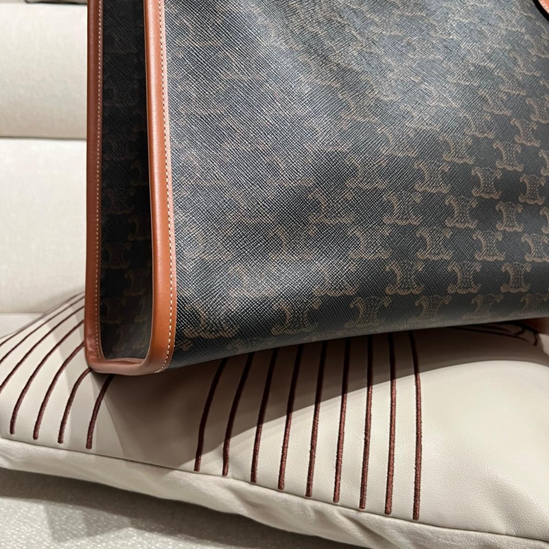 Celine horizontal cabas Triomphe Canvas Tan-10