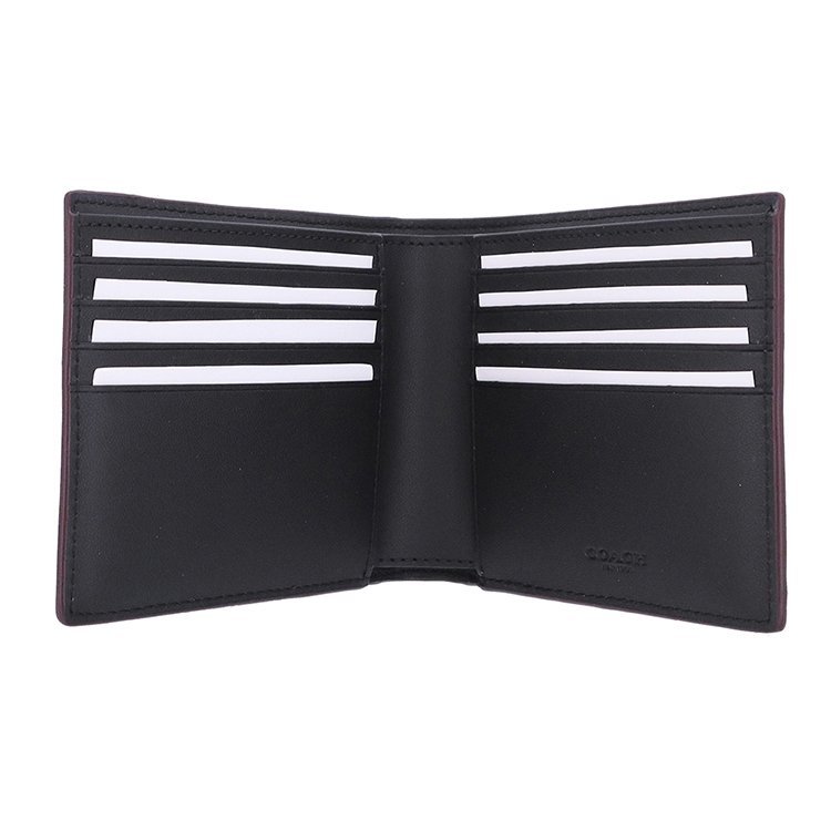 【COACH】經典款短夾+卡夾+鑰匙圈禮盒組-黑灰-1