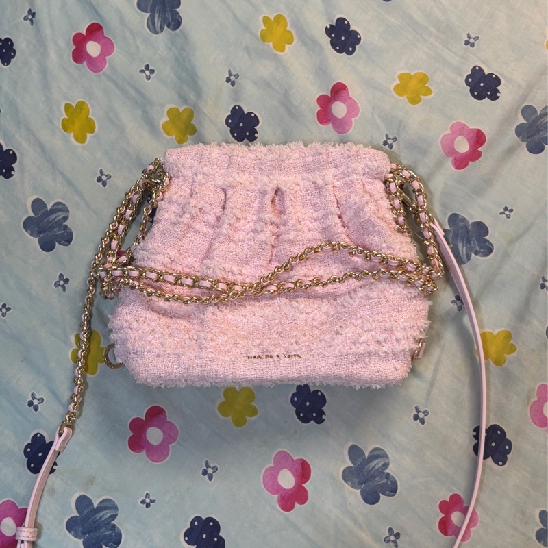 CHARLES&KEITH冬日限定：Duo 毛呢流浪包-粉-0