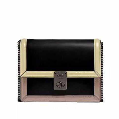 【COACH】HUTTON系列鍊條包/腰包-黑卡其