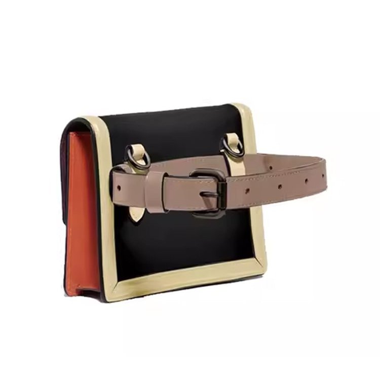 【COACH】HUTTON系列鍊條包/腰包-黑卡其-2