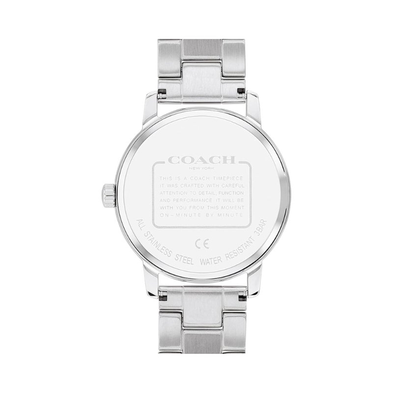 【COACH】磨砂錶盤典雅不鏽鋼腕表-銀色-2