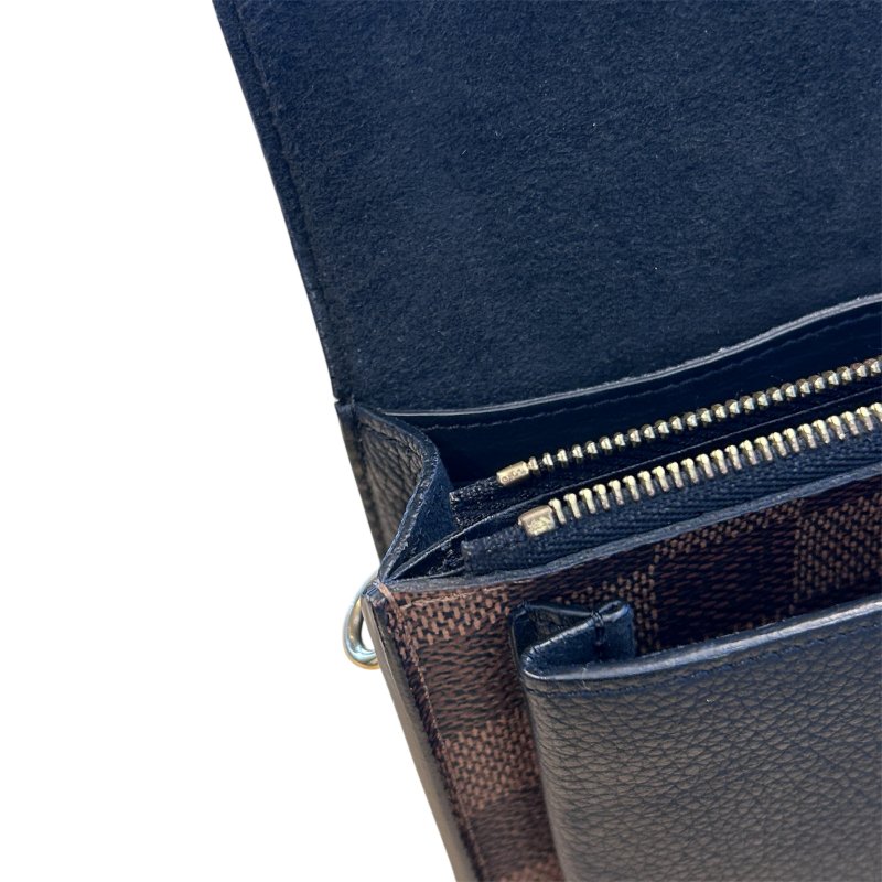 LV咖啡棋盤格Porteuill Vavin練包-12