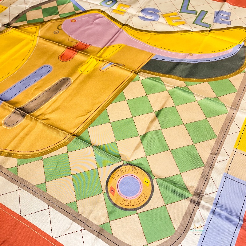 Hermes 愛馬仕 全新商品 馬鞍墊系列 90 x 90 方巾 精品絲巾-2