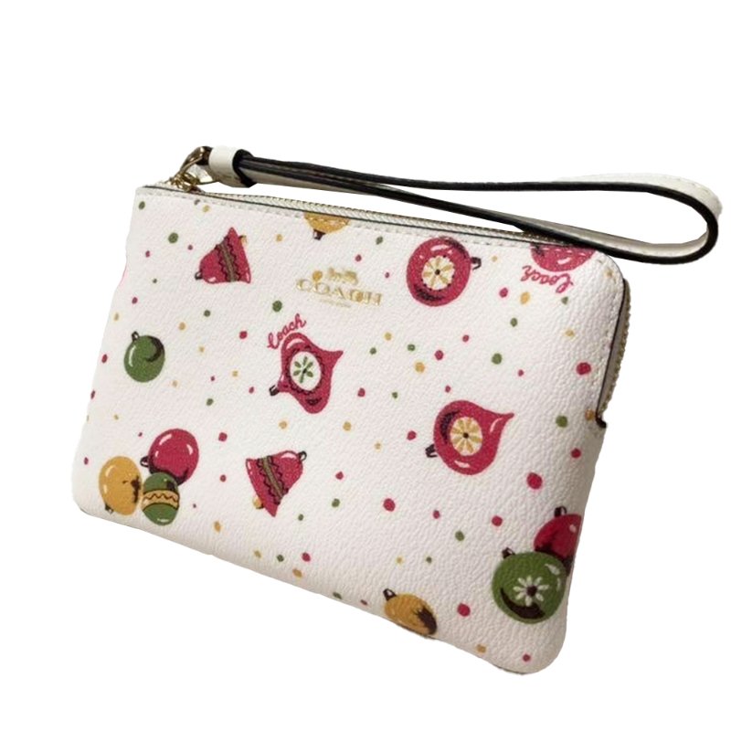 【COACH】防刮皮革L型拉鍊手拿包 -聖誕裝飾-1