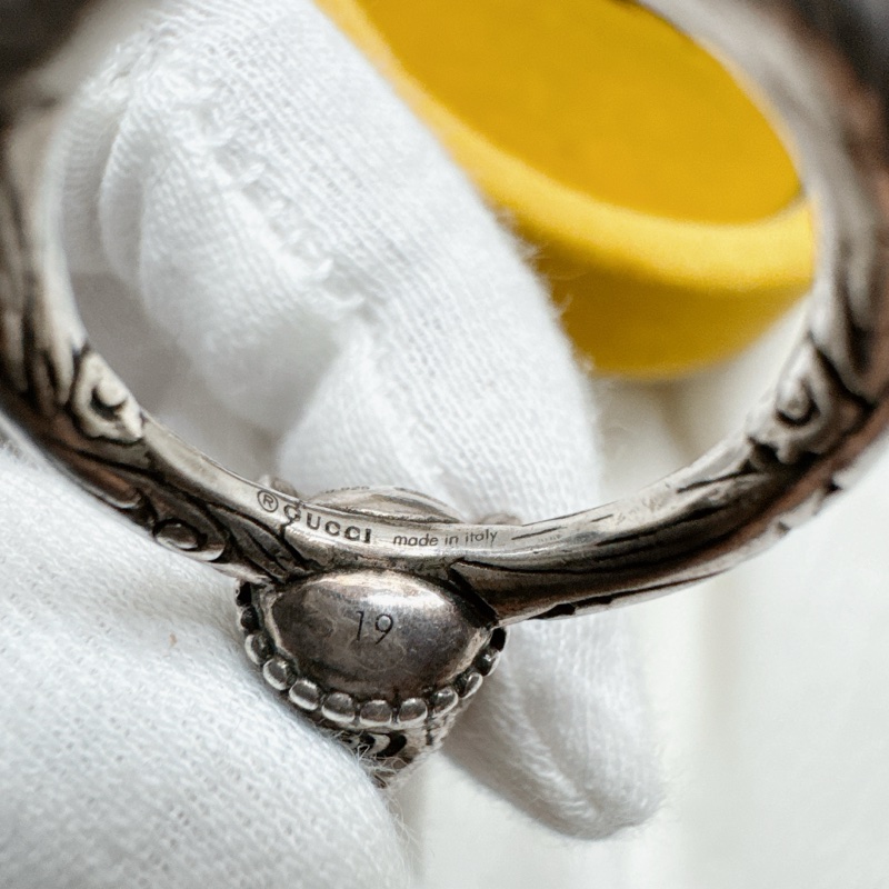 二手正品Gucci Anger Forest 灰狼頭純銀戒指 Gucci銀戒 Gucci珠寶 Gucci戒指 精品戒指-8