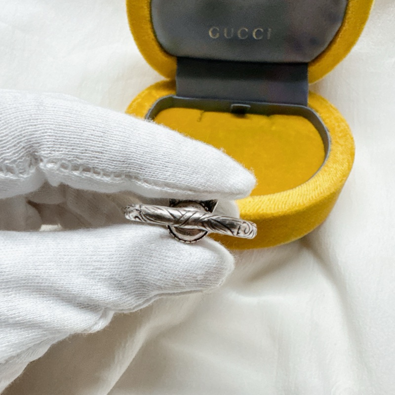 二手正品Gucci Anger Forest 灰狼頭純銀戒指 Gucci銀戒 Gucci珠寶 Gucci戒指 精品戒指-15