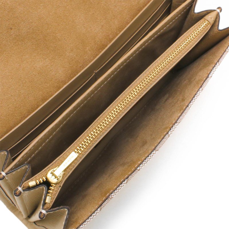 【COACH】拼接皮革翻蓋鍊包-卡其米白-3