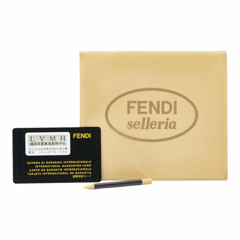 Fendi Selleria 小秒針白色珍珠錶盤腕錶 019-8100M-608 瑞士石英不鏽鋼皮革女錶-6