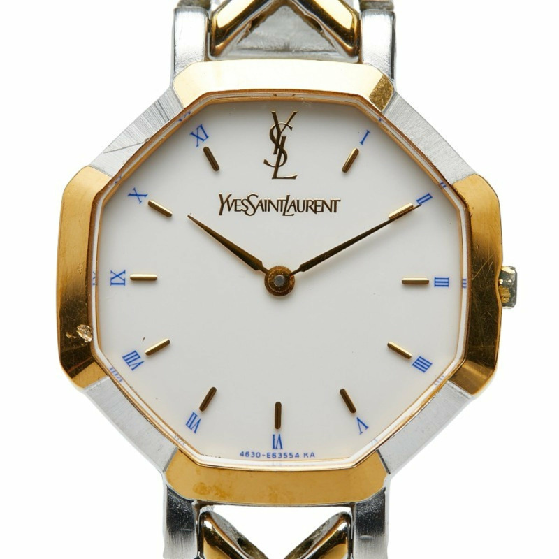 聖羅蘭女士腕錶 4620-E62135 日本石英機芯 白色錶盤 金屬錶殼-0