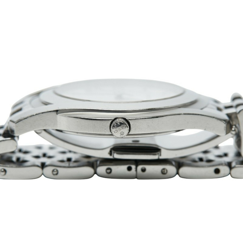 Gucci 男士 5500 公尺瑞士石英腕錶，銀色錶盤，不鏽鋼錶殼-3