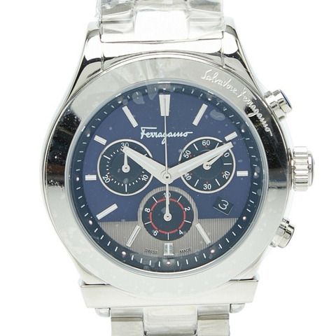 Salvatore Ferragamo 1898 計時腕錶 SFFM01320，瑞士石英機芯，海軍藍錶盤，不鏽鋼錶殼，男士款