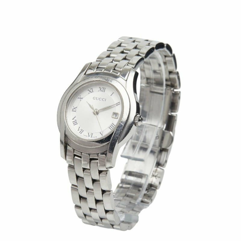 Gucci G-Class 5500L 石英腕錶，銀色錶盤，不鏽鋼錶殼，女款-1