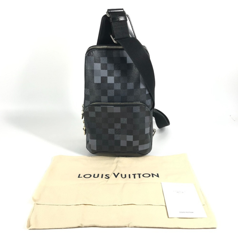 路易威登 N40068 Damier Graphite Pixel Avenue 斜背包，肩斜背包，黑色，男女款-1