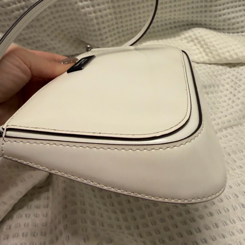 kate spade 白色牛皮麻將包-3