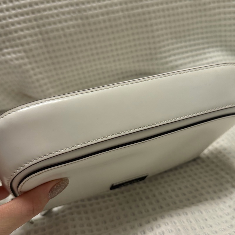 kate spade 白色牛皮麻將包-4