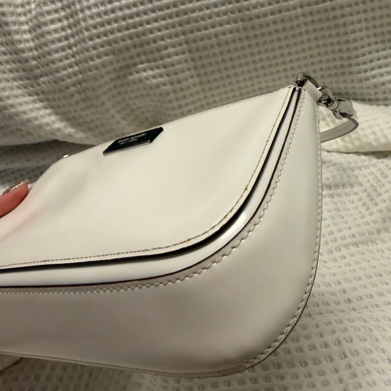 kate spade 白色牛皮麻將包-5