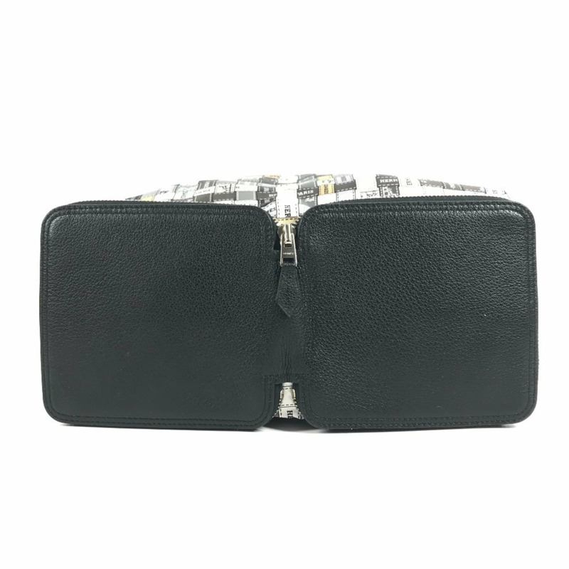 愛馬仕 Silky Pop 可折疊環保手袋/單肩包，真皮材質，絲綢面料，女士款，黑色-4