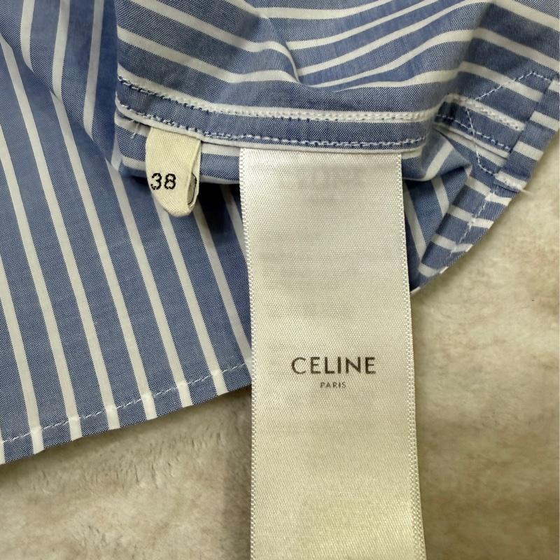 Celine凱旋門logo 條紋襯衫-4
