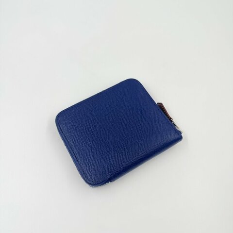 HERMES - 76靛藍色EPSOM Silk'in 短夾