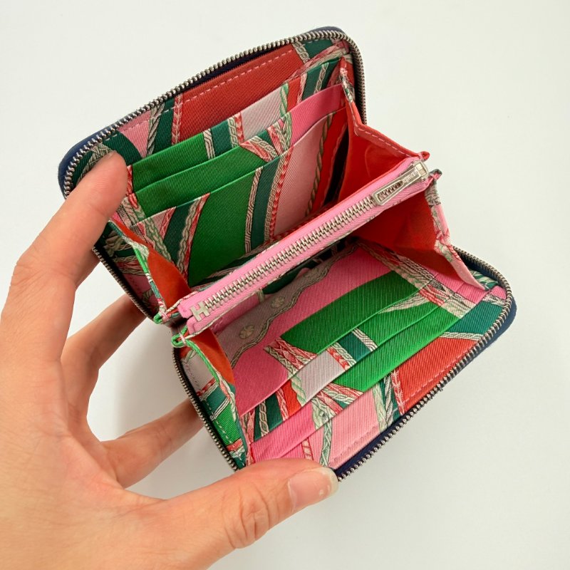 HERMES - 76靛藍色EPSOM Silk'in 短夾-2