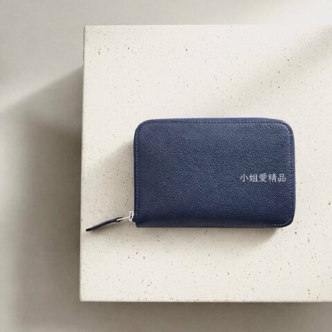 HERMES - 76靛藍色EPSOM Silk'in 短夾